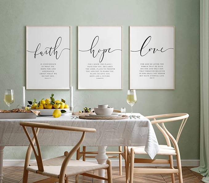 Bible Verses Wall Art Decor Scripture Canvas Wall Art Inspirational Bible Quote Wall Decor Scripture Posters Spiritual Christian Artwork Pictures Wall Painting for Living Room 16x24 Inch Unframed