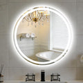 NEWBULIG 30 Inch Round LED Bathroom Wall Mirror with Lights, Light up Vanity Bathroom Mirror for Over Sink, Anti-Fog and Dimmable, Front Light and Backlit, Memory Function, Shatter-Proof, White
