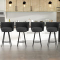HONIFUR Bar Stools Set of 4, 27" Tufted Modern Counter Height Bar Stools, Upholstered Barstools with Back & Footrest Metal Legs, Stools for Kitchen Island, Counter, Cafes, Dining Room (Dark Gray)