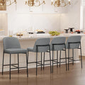 COLAMY Counter Height Bar Stools Set of 4, 25 Inch Modern Fabric Kitchen Island Stools with Back, Upholstered Counter Barstools Armless Bar Chairs with Metal Legs for Island Dining Room Bar,Dark Grey
