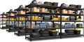 PrimeZone 8 Pack Heavy Duty Storage Shelves - 47"W x 18"D x 71"H 5 Tier Adjustable Garage Storage Shelving, Metal Utility Rack Organizer Shelf Unit for Warehouse Pantry Closet Kitchen Basement, Black