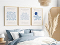 Youillne Henri Matisse Wall Art Prints Abstract Aesthetic Canvas Wall Art Blue Wall Decor Abstract Matisse Poster Minimalist Pictures Flower Market Painting for Bathroom 12x16 Inch Unframed Set of 3