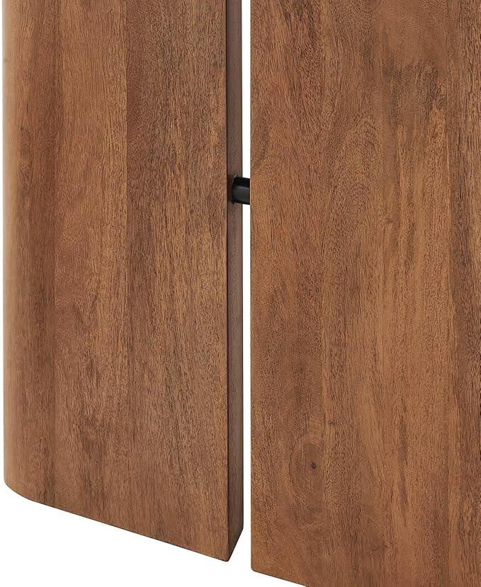 Modway Amistad 60" Solid Wood Modern Farmhouse Rectangular Dining Table in Walnut