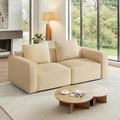 Welzona 75" loveseat Sofa, Comfy Chenille Love Seat, Wood Frame Small Couches for Small Spaces, Tool-Free Setup 2 Seater Modern Loveseat, 22"Deep Seat Sofas for Living Room, Apartment, Bedroom, Camel