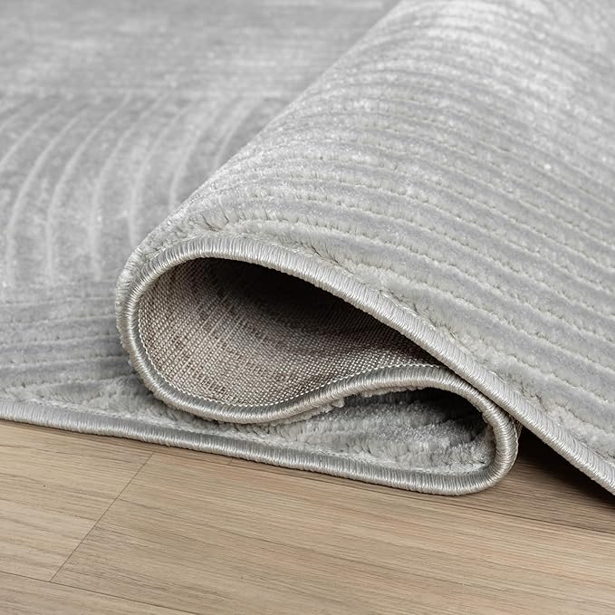 Abani Grey Area Rug for Living Room, Bedroom - Zen Reiki Pattern- 8' x 10' -Durable & Easy to Clean