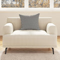 1-Seater Living Room Sofa - Modern Leisure Modular Sofa with Wooden Frame and Metal Legs, Soft Cotton-Linen Fabric, Easy to Install, Suitable for Office, Apartment, and Living Room, Grey, 41.3"