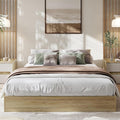 Solid Wood Platform Bed with Sturdy Wooden Slats, California King Size Floor-Standing Bed Frame, Modern Minimalist Design Bed Frame, No Box Spring Needed, Easy Assembly