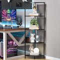 Book Shelf Corner Shelf, 5 Tier Corner Bookshelf Display for Living Room Decor, 44.1" Standing Bookcase Organizer, Marble Black Storage Shelves for Bedroom, Bathroom, Small Space