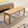 Dining Bench Wood Solid Oak Wooden Bed End＆Entryway Bench for Bedroom Living Room Kitchen(Natural)