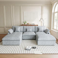 119" U Shape Cloud Modular Couches for Living Room, Modern Sectional Sofa with Chaise Ottomans, Deep Seat Couch Cushion Covers Washable&Removable, Sectional Sofas for Home Office Apartment (Grey)