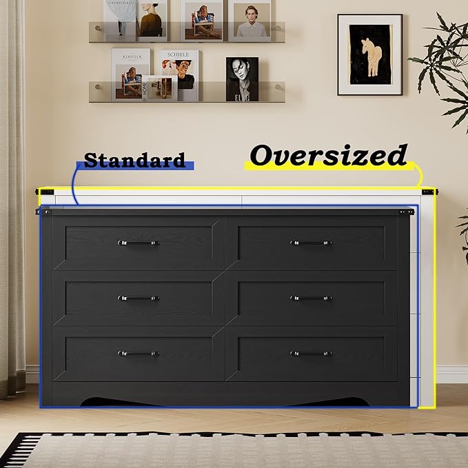 BORNOON 9-Drawer Dresser for Bedroom, Modern Wooden Chest of Drawers with Metal Handles, Anti-Tipping Design, Sturdy and Stable Storage Organizer for Living Room, Entryway, Home Office