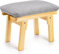 Lawei Small Foot Stool Ottoman, 11 Inch Soft Fabric Foot Rest for Under Desk, Tea Seat Stool with Wood Legs and Padded, Rectangular Footstool for for Sofa Living Room Bedroom Entryway, Easy Assembly