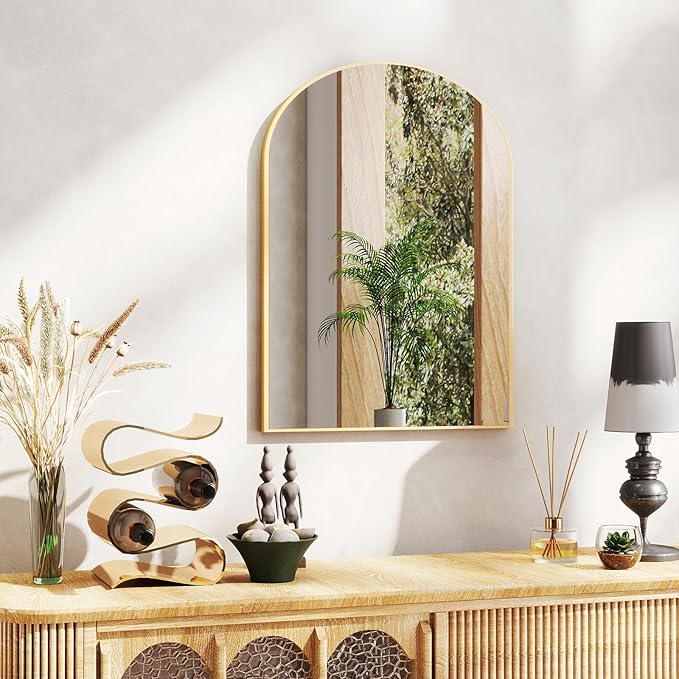 NEWBULIG Bathroom Mirror, Wall Mirror with Aluminum Alloy Thin Frame, Bathroom Mirrors for Over Sink, Bedroom, Living Room, Entryway
