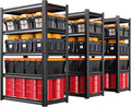 Set of 3 Garage Shelving Heavy Duty Storage Shelves, Adjustable Metal Shelving Unit, Utility Garage Organizer Shelf for Basement, Pantry, Kitchen, Warehouse,13.8" D x 31.5" W x 71.2" H, Black
