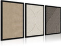 Boho Modern Wall Art Pictures Neutral Abstract Canvas Wall Decor Minimalist Line Wall Art Beige Brown Black Poster Mid Century Painting Artwork for Living Room Bedroom 16x24x3 Inch Wood Framed