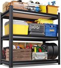 33"Hx35"Wx16"D Garage Shelving,3 Tier Garage Storage Shelves,Adjustable Heavy Duty Metal Shelving Units and Storage Large Rack,Utility Steel Shelf For Shop Warehouse Industrial Pantry Basement