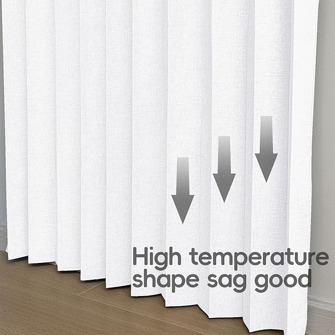Jilron Accordian Door Curtain, 100% Blackout Folding Magnetic Doorway Curtains,Linen Style Closet Doors,for Room Divider,Privacy Protection（W52 x L78,White,1 Panel）