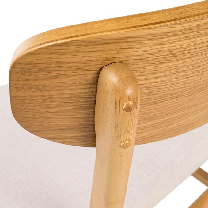 Christopher Knight Home Lucious Fabric / Oak Finish Dining Chairs, 2-Pcs Set, Light Beige