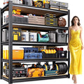 71.2" H Garage Shelving Heavy Duty Storage Shelves, Metal Adjustable Shelving Unit, Utility Garage Organizer Shelf for Basement, Pantry, Kitchen, Warehouse, 45.6" Wx17.7 Dx71.2 H, Black
