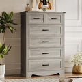 BORNOON Tall 6-Drawer Dresser for Bedroom, Modern Wooden Chest of Drawers with Metal Handles, Anti-Tipping Design, Sturdy and Stable Storage Organizer for Living Room, Entryway, Home Office, Standard