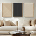 Framed Neutral Abstract Wall Art for Living Room, Set of 3 Piece Boho Modern Beige Canvas Artworks for Walls, Minimalist Geometric Painting Prints for Bedroom Hallway Home Office Wall Decor, 16x24 In