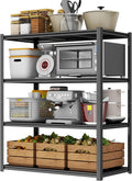 PRESTELION 54" H Storage Shelves Heavy Duty 2000LBS Garage Shelving 4-Tier Storage Rack Adjustable Shelf for Basement, Warehouse, Pantry, Closet, Kitchen 54" H x 39.4" W x 17.7" D, Black