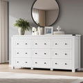 BORNOON 9-Drawer Dresser, Modern Wooden Storage Chest of Drawers, Dresser TV Stand, Wood Drawer Organizer with Metal Handles for Bedroom, Living Room, Hallway