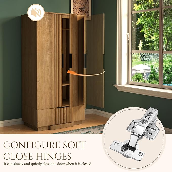 Yechen 67" Fluted Armoire Wardrobe Closet with Doors and Drawer, Wooden Wardrobe Closet Cabinet with Adjustable Shelve, Modern Small Armoires Storage Clothes, Coats for Bedroom, Natural