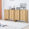 Bifins 31.5” Fluted Sideboard Buffet Cabinet with Storage,Mid Century Modern Small Wood Storage Cabinet with Arched Profile for Dining Room Kitchen Living Room (Oak 2pcs)