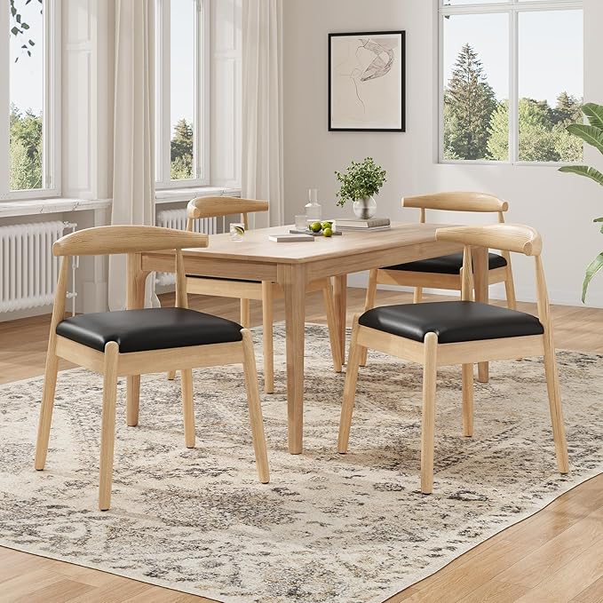 Soohow Dining Chairs Set of 2, Mid Century Modern Kitchen & Dining Room Chairs for Dining Room,Dining Table Chairs with Solid Wood Legs
