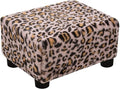 CAROLMADE Small Foot Stool Ottoman Footstool with Legs Under Desk Footrest for Living Room Bedroom and Office, Faux Fur Pink