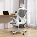 Monhey Ergonomic Office Chair, 90°-125° Tilt Back Home Desk Chair with 360° Swivel & Mute Wheels, High Back Mesh Computer Chair for Adults with Lumbar Support, 330 LBS Capacity(02White+Grey)