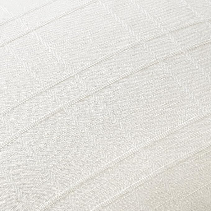 MIULEE Decorative Linen Check Euro Shams Throw Pillow Covers Neutral Farmhouse Vintage Pillow Covers 24x24 Set of 2 Boho Modern Home Decor for Sofa Couch Bedroom Cushion Cream White