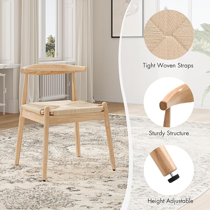 Soohow Dining Chairs Set of 2, Mid Century Modern Kitchen & Dining Room Chairs for Dining Room,Dining Table Chairs with Solid Wood Legs