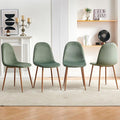 Velvet Dining Chairs Set of 4 - Modern Seating with Metal Legs for Living, Bedroom, Dining Room - Green Chairs, Chair Set for 4