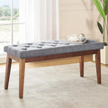 kinmars Upholstered Bench for Bedroom End of Bed,42.5-inch Entryway Bench for Living Room,Dining Bench with Padded Seat and Solid Wood Leg for Kitchen Bedroom,Indoor and Hallway