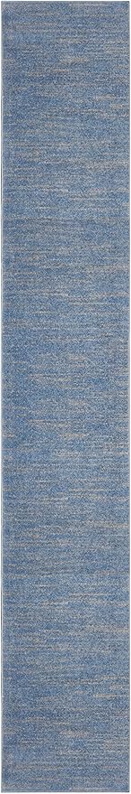 Nourison Home Nourison Essentials Blue Grey 2'2" x 20' Area Rug - Easy Clean, Non Shedding, Bed Room, Living Room, Dining Room, Kitchen (20' Runner)