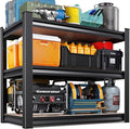 AOAORRG 35" H Garage Shelving Heavy Duty Storage Shelves, Metal Adjustable Shelving Unit, Utility Garage Organizer Shelf for Basement, Pantry, Kitchen, Warehouse, 15.7" Dx33.5 Wx35 H, Black