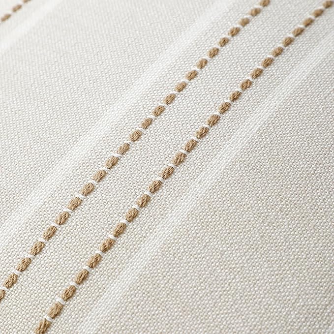 Hckot Throw Pillow Covers 22x22 Set of 2 Tan Pillow Covers Farmhouse Decorative Pillows Textured Linen Square Cushion Covers for Sofa Couch Bed Living Room Decor(Tan)