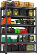 82"H-45"W Garage Shelving Unit meta1 Storage Shelves heavy duty 3000LBS meta1 shelf adjustable storage rack for Basement, Warehouse, Pantry, Closet, Kitchen 82" H x 45.3" W x 17.7" D, Black