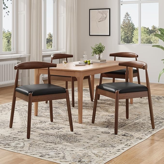Soohow Dining Chairs Set of 2, Mid Century Modern Kitchen & Dining Room Chairs for Dining Room,Dining Table Chairs with Solid Wood Legs