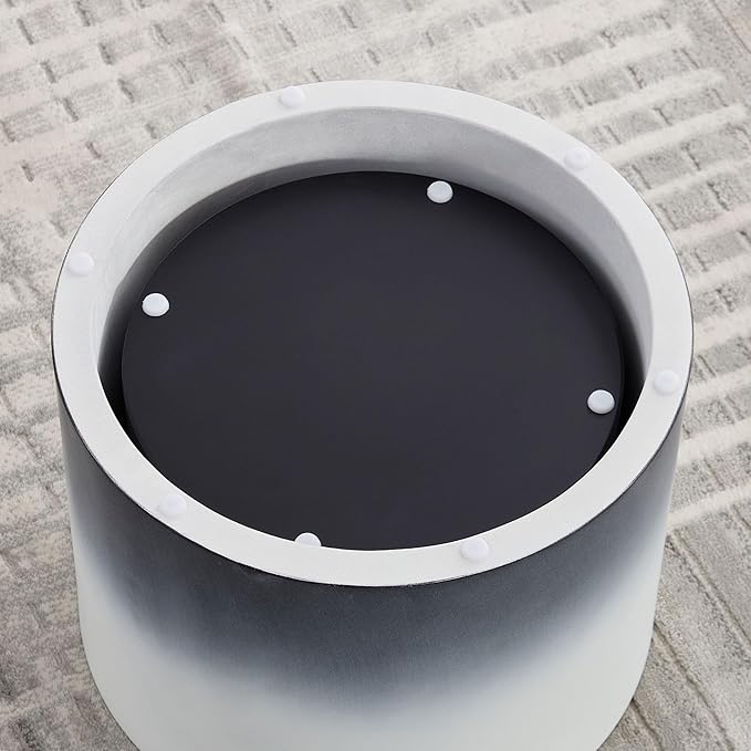 WILLIAMSPACE 18.9" Gradient Color Nesting Coffee Table Set of 2 for Living Room, Modern Round Coffee Tables Accent Circle Tea Table Set for Small Space, No Assembling, White + Blue