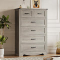 BORNOON Tall 6-Drawer Dresser for Bedroom, Modern Wooden Chest of Drawers with Metal Handles, Anti-Tipping Design, Sturdy and Stable Storage Organizer for Living Room, Entryway, Home Office