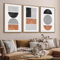 arteWOODS Framed Wall Art Canvas Set Mid Century Boho Pictures Modern Geometric Wall Decor Minimalist Black Brown Bohemian Abstract Painting Artwork for Living Room Bedroom Office 32" x 48" *3 Natural