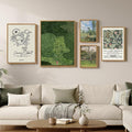 Large Framed Green Wall Art Set of 5, Vintage William Morris Floral Botanical Canvas Prints, Nature Gallery Wall Decor for Living Room Bedroom Hallway Home Office