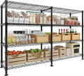 Garvee Storage Shelves 60" W Heavy Duty Metal Shelving Unit, 4-Tier Wire Rack Shelving for Kitchen Garage Storage, Load 1060LBS, Adjustable Wire Shelf for Pantry Room Basement, 13.8" Dx59.5 H, Black