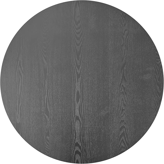 39.37" Round Coffee Table with Storage for Living Room Wood Coffee Table Contemporary Circle Center Table for Apartment, Easy Assembly, Black