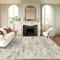 Soalmost 6x9 Area Rug for Living Room Washable 6x9 Non-Slip Modern Abstract Rugs for Bedroom Dinning Room Ultra-Thin Indoor Gray Rust