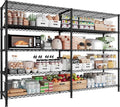 5 Tier Metal Shelving Unit Storage Shelves Load 1500LBS,Adjustable Wire Shelving Pantry Shelves for Storage,Kitchen Shelves Storage Rack for Commercial Garage Shelving Heavy Duty,61.7"W*72.4"H*15.8"D