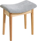 Royal Windsor Vanity Stool with Saddle Cushion, 18 Inch Makeup Vanity Chair for Living Room, Modern Foot Stool Ottoman Piano Bench,Small Upholstered Bench for Bedroom, Grey